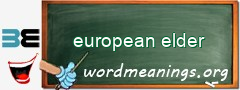WordMeaning blackboard for european elder